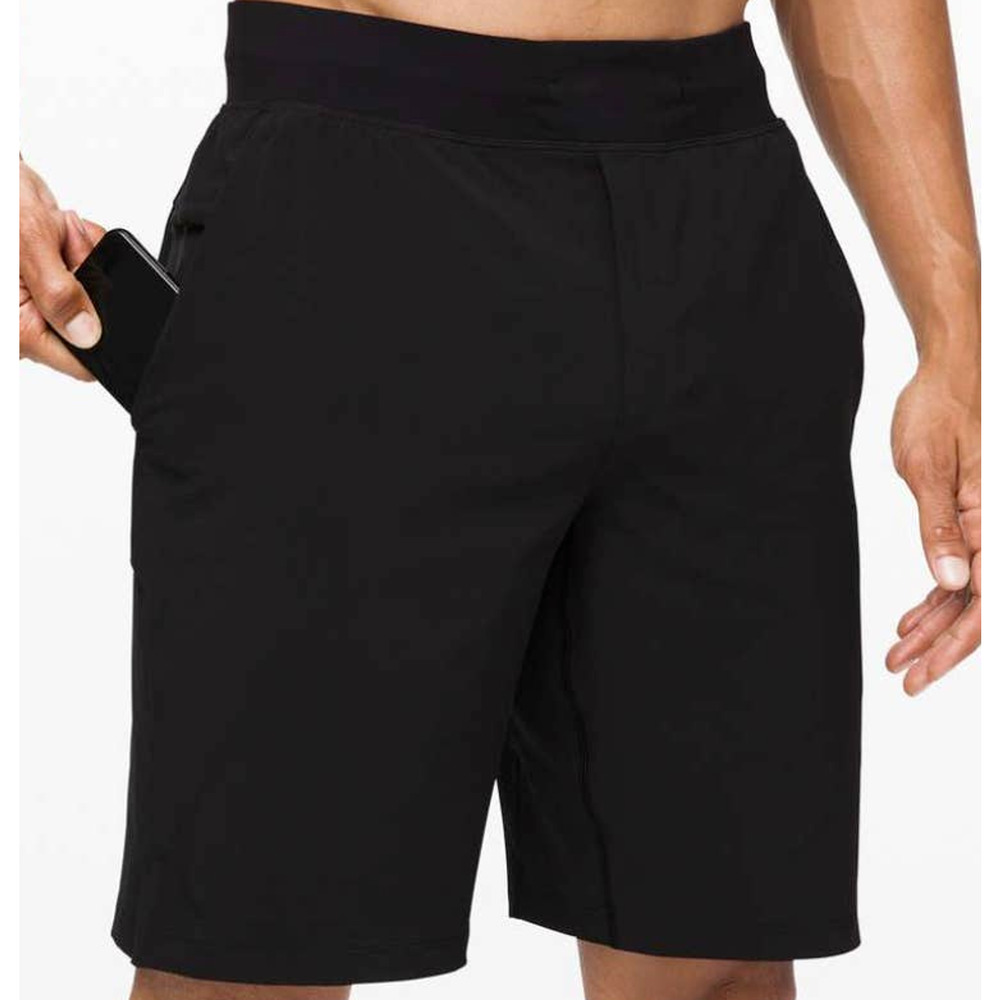 Lululemon Mens Black Shorts 9" Linerless Zip Pocket Size M Medium M7AJBS